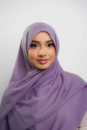 Silk Georgette Hijab In Purple | Stylish Comfortable & Occassional Hijabs For Women | Modest Fashion & Clothing | Rabaya