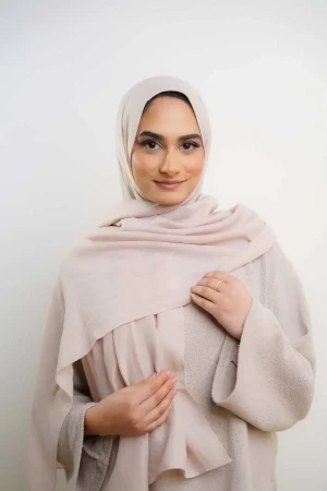 Soft Linen Hijab in Skin Colour | Modern Casual Hijabs | High Quality Daily Wear Modest Clothing | Rabaya