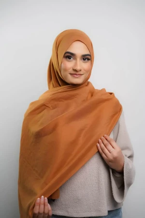 Soft Linen Hijab in Tan | Modern Casual Hijabs | High Quality Daily Wear Modest Clothing | Rabaya