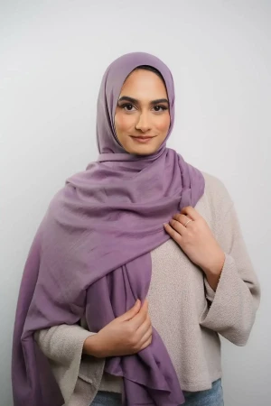 Soft Linen Hijab in Purple | Modern Casual Hijabs | High Quality Daily Wear Modest Clothing | Rabaya