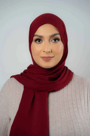 Soft Plush Hijab In Maroon | Stylish and Comfortable Modest Fashion | Rabaya