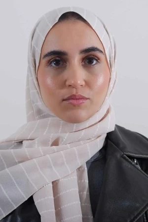 Striped Hijab In Skin | Stylish and Comfortable Modest Fashion | Rabaya