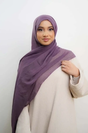 Summer Cotton Maxi Hijab In Purple | Stylish and Comfortable Modest Fashion | Rabaya