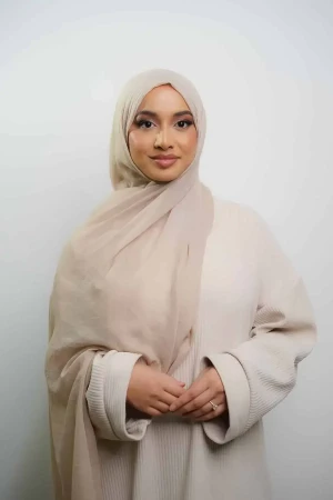 Summer Cotton Maxi Hijab in Beige | Stylish Hijabs for Women | Modest Fashion & Clothing | Rabaya