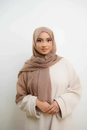 Summer Cotton Maxi Hijab In Brown | Stylish and Comfortable Modest Fashion | Rabaya