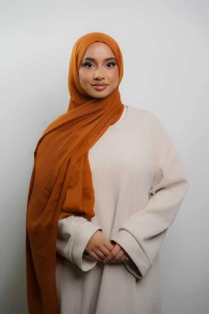 Summer Cotton Maxi Hijab In Cinnamon | Stylish and Comfortable Modest Fashion | Rabaya