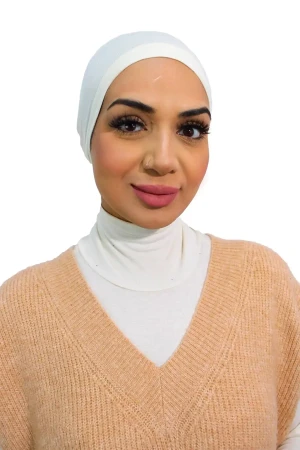 Fitted Hijab Undercap In White | Daily Wear Comfortable by Rabaya