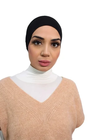 Premium Tube Hijab Undercap In Black | Daily Wear Comfortable by Rabaya