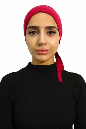 Tie back Hijab Undercap In Maroon | Daily Wear Comfortable by Rabaya