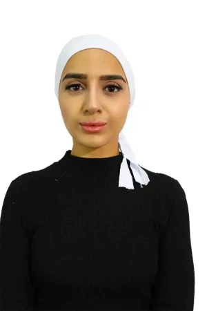 Tie back hijab undercap In White | Daily Wear Comfortable by Rabaya