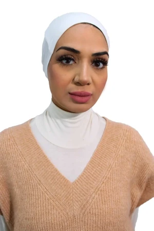 Tie back Hijab Undercap with Grips In White | Daily Wear Comfortable by Rabaya
