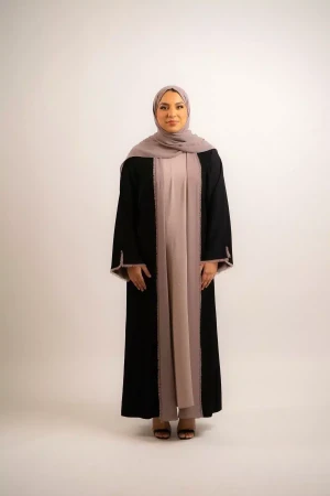Premium Reversible Abaya Set | Beige | Size 58 | Stylish Abayas for Women | Modest Fashion & Clothing | Rabaya