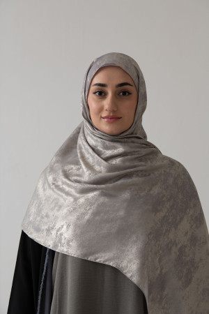 Textured Shimmer Hijab in Silver | Stylish Hijabs for Women | Modest Fashion & Clothing | Rabaya