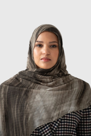 Marble Printed Modal Hijab in Coffee | Stylish Hijabs for Women | Modest Fashion & Clothing | Rabaya