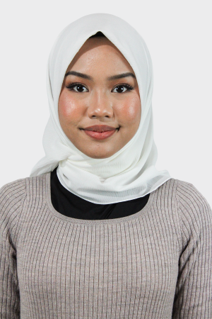 Square Daphne Hijab | White | Stylish Hijabs for Women | Modest Fashion & Clothing | Rabaya