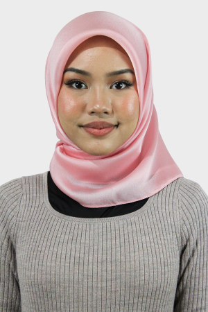 Glossy Silk Square Hijab | Baby Pink | Stylish Hijabs for Women | Modest Fashion & Clothing | Rabaya