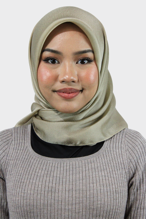 Glossy Silk Square Hijab | Golden Beige | Stylish Hijabs for Women | Modest Fashion & Clothing | Rabaya