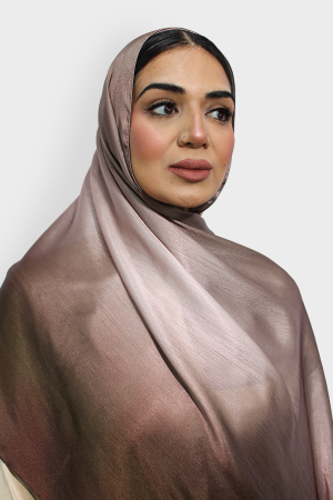 Glossy silk ombre | Nude Brown