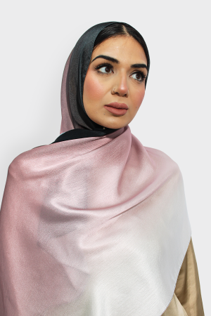 Glossy silk- Ombre Powdered pink and black