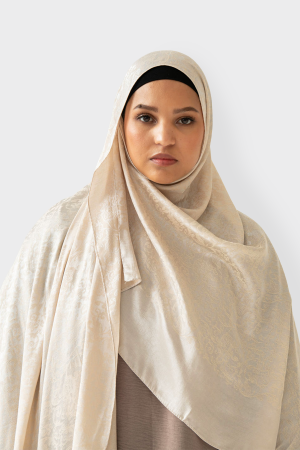 Patterned Hijab | Cream