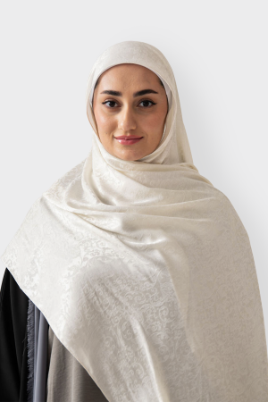 Patterned Hijab | Off White