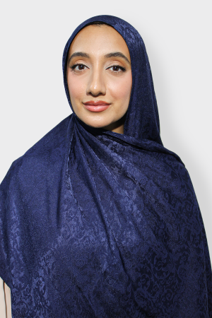 Patterned Hijab | Navy