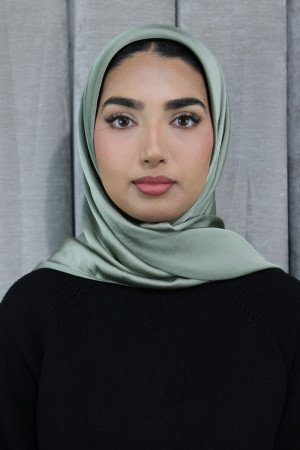 Glossy Silk Square Signature Hijab | Bamboo Stem