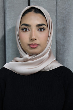 Glossy Silk Square Signature Hijab | Skin