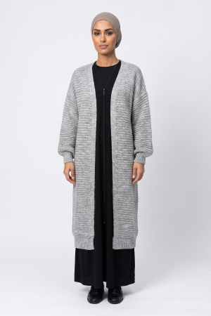 Ribbed Cardigans - Grey