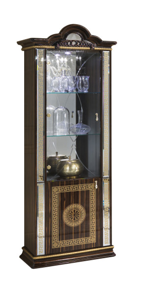 Stylowa Witryna 1 drzw. BC Venus Walnut-Gold