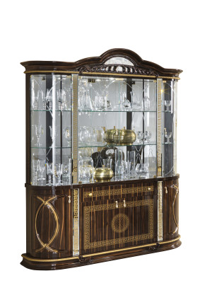 Stylowa Witryna 4 drzw. BC Venus Walnut-Gold
