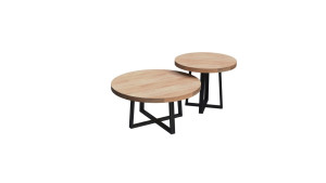 Runder Berg Eiche Couchtisch mit Quad Bein