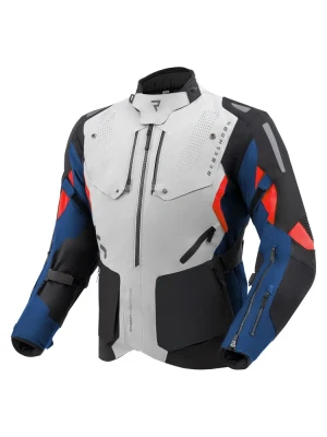Kurtka motocyklowa tekstylna Rebelhorn Hiker IV szaro-niebiesko-czerwona + Gratisy