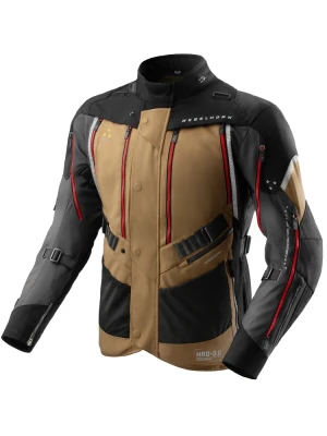 Kurtka motocyklowa tekstylna Rebelhorn Hardy 3.0 brązowo-szaro-czerwona + Gratisy