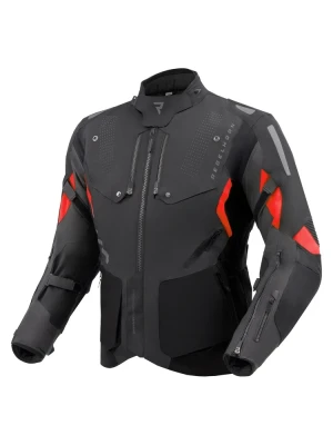 Kurtka motocyklowa tekstylna Rebelhorn Hiker IV czarno-szaro-czerwona + Gratisy