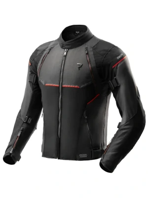 Kurtka motocyklowa tekstylna Rebelhorn Swift czarno-szaro-czerwona + Gratisy