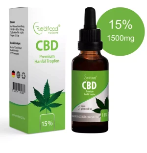 Redfood CBD ÖL 15% Vollspektrum Hanf Öl 10ml (1500mg)