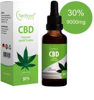 Redfood CBD ÖL 30 % Vollspektrum Hanf Öl 30ml (9000 mg)