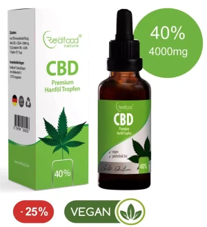 Redfood CBD ÖL 40% Vollspektrum Hanf Öl 10ml