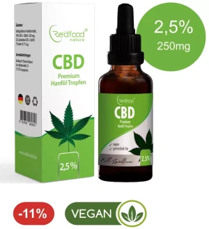 Redfood CBD ÖL 2,5% Vollspektrum Hanf Öl 10ml
