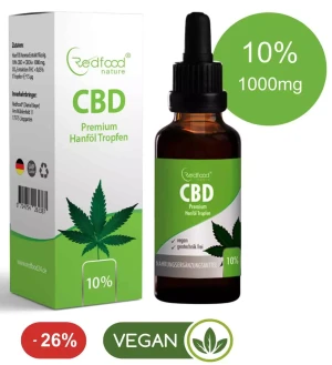 Redfood CBD ÖL 10 % Vollspektrum Hanf Öl Tropfen 10ml