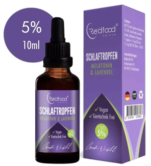 Redfood 5% CBD Schlaftropfen mit Melatonin & Lavendel 10ml
