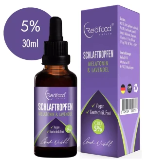 Redfood 5% CBD Schlaftropfen mit Melatonin & Lavendel 30ml