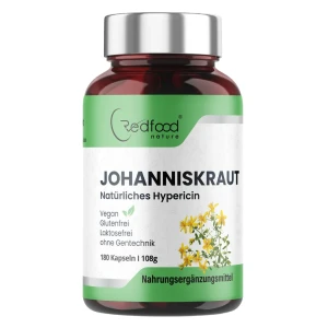 Redfood Johanniskraut Extrakt 500 mg - Natürliches Hypericin 180 Kapseln