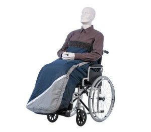 PELLIS MEDICA Protège jambes pour fauteuils roulants Trendy Pour adulte Bleu marine gris