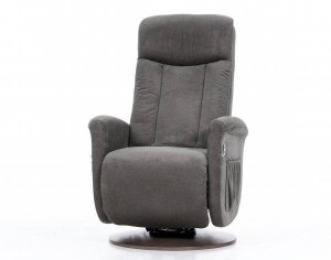TOPRO Fauteuil chauffant/pivotant Cortina, 3 moteurs Graphite velour