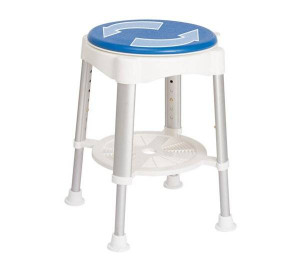 RUSSKA Tabouret de douche avec assise pivotante souple et tablette