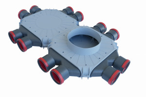 Rozdzielacz rekuperacji skrzynka rozdzielcza 12x75/200/TPK PRODMAX z przyłączem 200mm