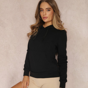 Czarna Bluza z Kapturem Medo, czarny, dzianina, Renee, damski, zimowy, rozmiar L