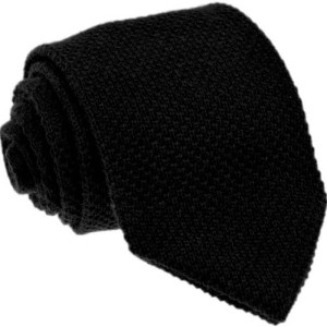Krawat knit jednolity czarny (2)
